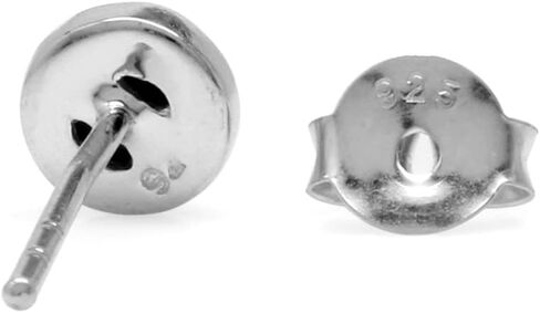 Silvershake 4MM Petite Round Shape Cabochon Gemstones White Gold Plated or 18K Gold Plated 925 Sterling Silver Stud Post Birthstone Earrings Jewelry for Women or Teens Second or third Hole Piercing in Kuwait