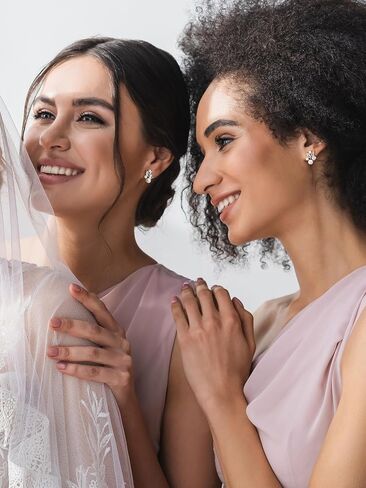 SWEETV Pearl Wedding Earrings for Brides, Bridesmaids, Bridal Pearl Cluster Earrings, Cubic Zirconia Pearl Drop Stud Earrigs for Women, Formal Jewelry Mother's Day Gifts in Kuwait