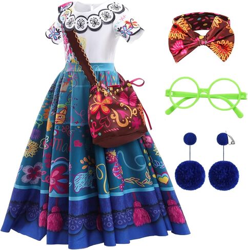 فستان الأميرة السحرية من بيلوبر، فستان تنكري للفتيات، زي الرسوم المتحركة التنكري لحفلات أعياد الميلاد والهالوين من 3 إلى 10 سنوات in Kuwait