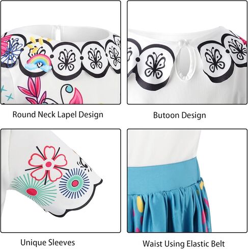 فستان الأميرة السحرية من بيلوبر، فستان تنكري للفتيات، زي الرسوم المتحركة التنكري لحفلات أعياد الميلاد والهالوين من 3 إلى 10 سنوات in Kuwait