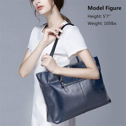S-ZONE Women Vintage Genuine Leather Tote Shoulder Bag Handbag Upgraded Version Medium in Kuwait