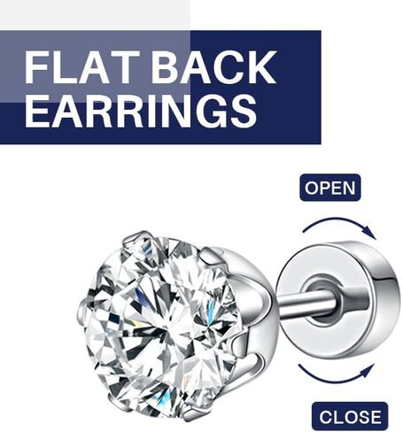 Jurikko Nap Earrings Flat Back Surgical Steel Hypoallergenic Stud Earrings for Women Girls Cartilage earring Tragus Jewelry 20G Helix Earrings-5 Pairs in Kuwait