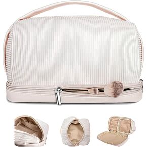 MOON&SUN DESIGN 2023 Aesthetic | Extra large Makeup bag | Travel essentials for women | Travel makeup bag | Makeup organizer | Airplane travel essentials Cosmetic bag for Women and Girls gift in Saudi Arabia