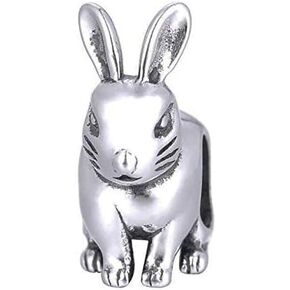 LUCKYBEADS Love Animal Charm Original 925 Sterling Silver Animals Rabbit, Cat，Dog Charm Fit Pandora Bracelets for Animal Bead Collector