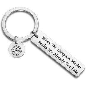ENSIANTH When The Dungeon Master Smiles It's Already Too Late Keychain Dungeon Gift Funny DND Gifts