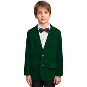 IIMMER Christmas Boys Solid Velvet Formal Blazer 4-12 Years