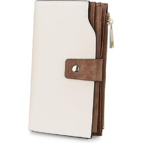 YALUXE Women's Genuine Leather Wallet RFID Blocking Multi Card Holder with Cell Phone Pocket Mothers Day Gifts