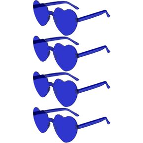 4 Pairs Black Heart Sunglasses for Women Rimless Heart Shaped Sunglasses Candy Color Heart Glasses for Party Favors in Kuwait