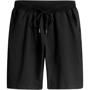 شورت برمودا نسائي من القطن من Yoinlia، نسيج ناعم ومطاط بخصر جيرسي كاجوال in Kuwait