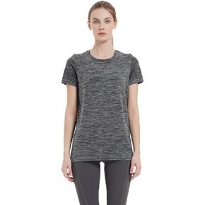 قمصان Hooxum للتمرين بأكمام قصيرة، قمصان رياضية للنساء، قمصان رياضية خفيفة الوزن ومسامية ويوجا وفتحة رقبة دائرية in Kuwait