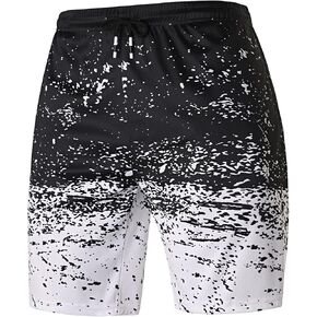 Ampeo Men's Sports Workout Shorts Quick Dry Graphic Printed Athletic Shorts