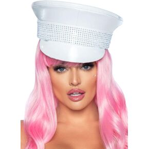 Leg Avenue womens Rhinestone Trimmed Military Hat
