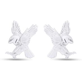 Eagle Stud Earrings In 14k Gold Over Sterling Silver