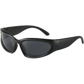 Dollger Trendy Wrap Around Sunglasses Women Men Y2k Fashion Shades Oval Futuristic Sun Glasses