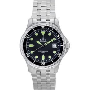 RATIO FreeDiver ساعة غوص ياقوت كريستال ياباني كوارتز تناظرية 200 متر مقاومة للماء ملابس رسمية غير رسمية ساعة غواص in Kuwait