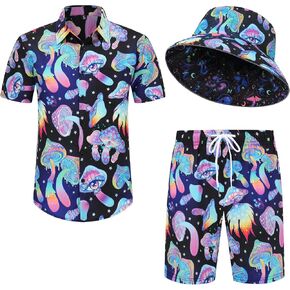 mens festival clothing,festival outfits for men,rave outfits men,mushroom Hawaiian Shirt For Men,01