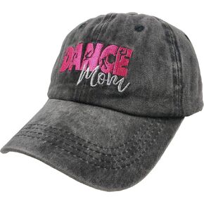 Women's Embroidered Baseball Cap Dance Mom Vintage Distressed Trucker Dad Hat Black in Saudi Arabia
