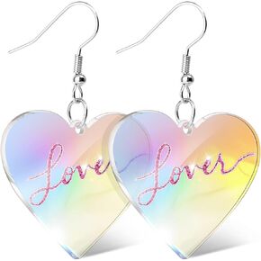 Love heart Shaped Earrings Shiny Lover Dangle Earrings Acrylic Lover Heart Earrings TS Tour Concert Gifts for Fans