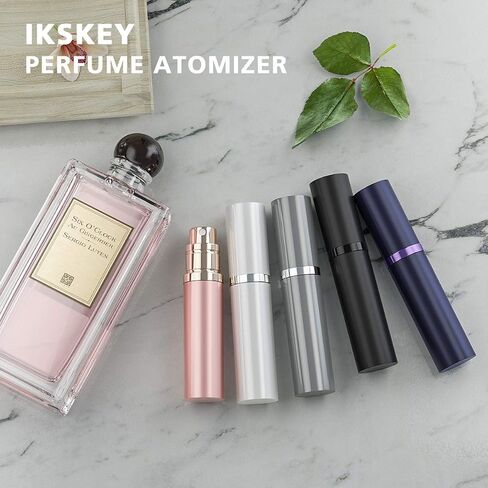 زجاجة عطر قابلة لاعادة الملء للسفر، مضخة بخاخ عطر محمولة سهلة الملء زجاجة فارغة للرجال والنساء مع حجم جيب صغير 5 مل (اسود) in Saudi Arabia