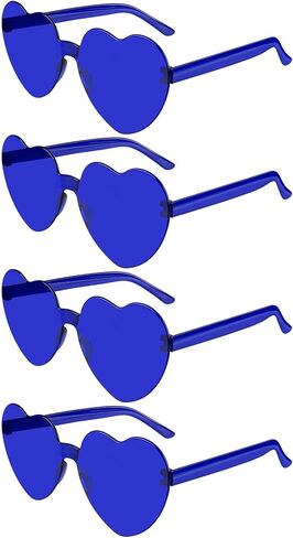 4 Pairs Black Heart Sunglasses for Women Rimless Heart Shaped Sunglasses Candy Color Heart Glasses for Party Favors in Kuwait