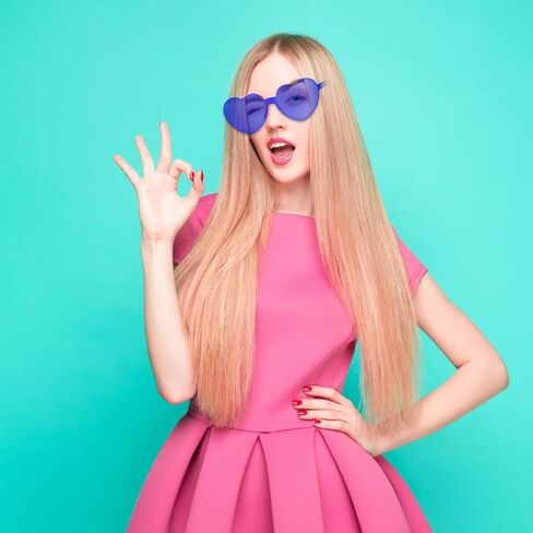 4 Pairs Black Heart Sunglasses for Women Rimless Heart Shaped Sunglasses Candy Color Heart Glasses for Party Favors in Kuwait