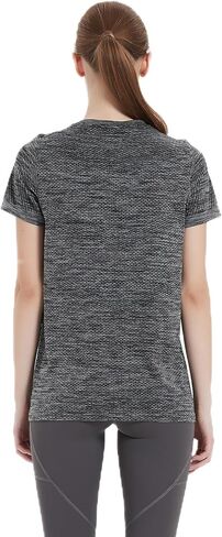 قمصان Hooxum للتمرين بأكمام قصيرة، قمصان رياضية للنساء، قمصان رياضية خفيفة الوزن ومسامية ويوجا وفتحة رقبة دائرية in Kuwait