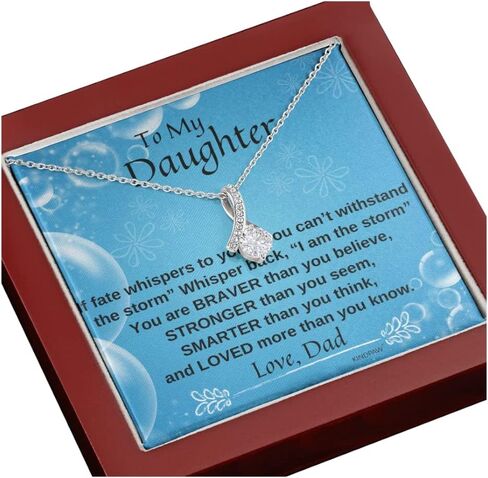 KINDPAW Daddy To Daughter Necklace – Graduation Day, Birthday Gift, And Christmas Present For Daughter From Father – Fashion Jewelry For Teen Girls in Kuwait