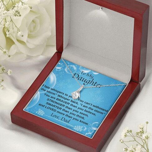 KINDPAW Daddy To Daughter Necklace – Graduation Day, Birthday Gift, And Christmas Present For Daughter From Father – Fashion Jewelry For Teen Girls in Kuwait