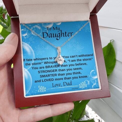 KINDPAW Daddy To Daughter Necklace – Graduation Day, Birthday Gift, And Christmas Present For Daughter From Father – Fashion Jewelry For Teen Girls in Kuwait