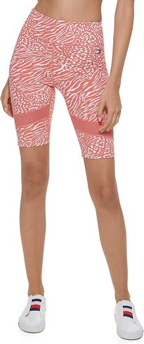 Tommy Hilfiger Women's High Rise Animal Mix Print Power Mesh Panels Bike Short in Saudi Arabia