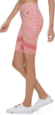 Tommy Hilfiger Women's High Rise Animal Mix Print Power Mesh Panels Bike Short in Saudi Arabia