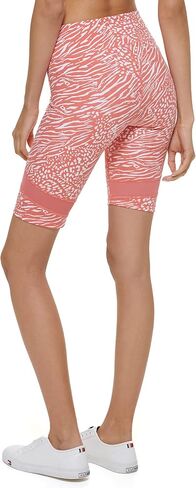 Tommy Hilfiger Women's High Rise Animal Mix Print Power Mesh Panels Bike Short in Saudi Arabia