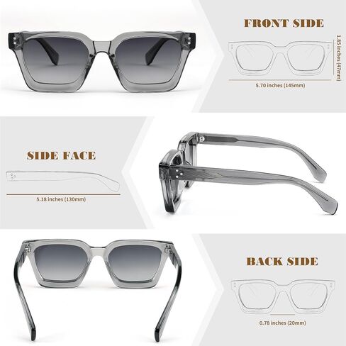 FEISEDY Sunglasses Men Women Polarized, Chunky Square Thick Frame, Rectangle UV400 Shade Sun Glasses B2396 in Kuwait