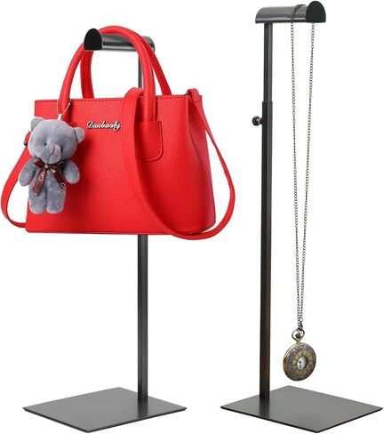 WFENFZS 2 قطعة حامل عرض المحفظة حامل المحفظة السوداء لعرض حقيبة اليد حامل حقيبة المرأة مع ارتفاع قابل للتعديل in Kuwait