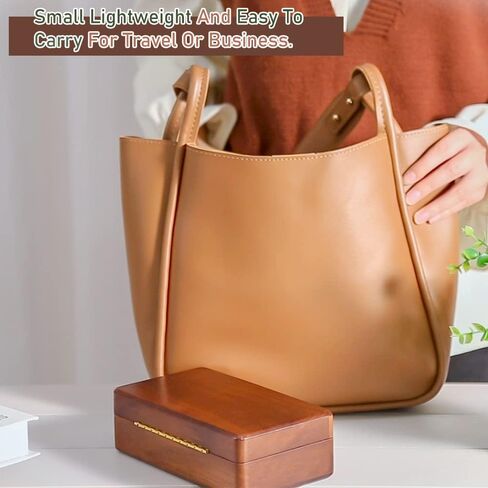 Delicate Walnut Jewelry Box | Small Jewelry Travel Case | Portable Vintage Jewelry Organizer | Quality Wooden Jewellery Collections Holder for Rings Earrings Necklace Storage Boxes for Girls Women in Kuwait