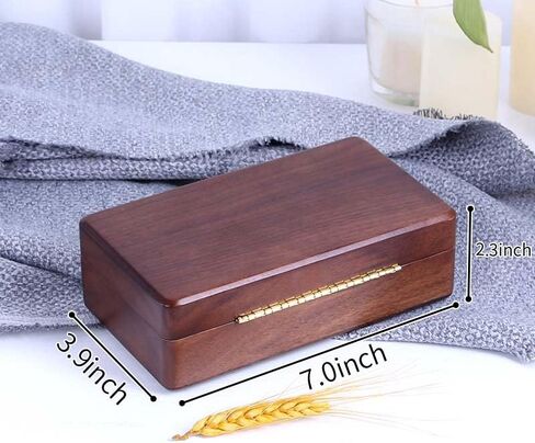 Delicate Walnut Jewelry Box | Small Jewelry Travel Case | Portable Vintage Jewelry Organizer | Quality Wooden Jewellery Collections Holder for Rings Earrings Necklace Storage Boxes for Girls Women in Kuwait