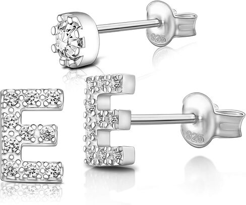 ELEGANZIA Initial Earrings For Women Sterling Silver Nickel Free Earrings For Women, Alphabets Letters Earrings for Girls A-Z Earrings Studs For Women Mom Kid Girlfriend in Saudi Arabia
