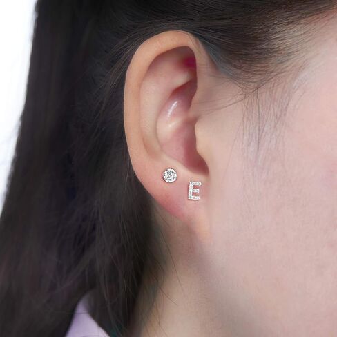ELEGANZIA Initial Earrings For Women Sterling Silver Nickel Free Earrings For Women, Alphabets Letters Earrings for Girls A-Z Earrings Studs For Women Mom Kid Girlfriend in Saudi Arabia