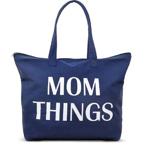 Ugiftcorner Baby Shower Gifts for Mom Tote Bag Mommy Bag for Hospital Mom Things Mom to Be Gifts Christmas Mothers Day Gifts for New Mom Canvas Shoulder Bag with Interior Pocket Cotton Navy Blue in Kuwait