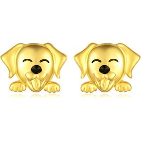Hypoallergenic 925 Sterling Silver Animals Mushroom Stud Earrings Dog Bunny Pig Cow Otter Deer Ear Studs for Women Teens Girls