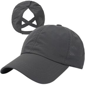 Women Ponytail Hat Criss Cross Baseball Cap Adjustable High Messy Bun Ponycap Quick Drying Mesh Sports Hat