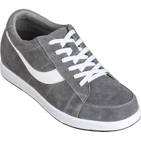 Toto Men's Invisible Height Increasing Elevator Shoes - Lace-up Suede Leather Sneakers - 2.8 Inches Taller