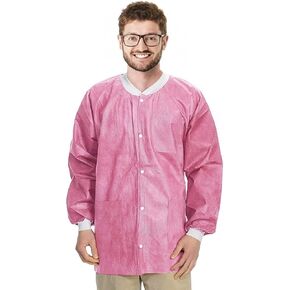 AMZ Medical Supply Teal Disposable Lab Coats for Adults, Small. Pack of 10 Disposable Lab Coat 45 GSM SMS. Disposable Coats Medical. Adult Lab Coat Disposable with Knitted Cuffs, Collar, 3 Pockets
