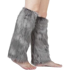 YELAIVP Faux Fur Leg Warmer Warm Fuzzy Boot Covers Winter Fur Boot Covers for Women Christmas, Halloween Party Accessory in Kuwait