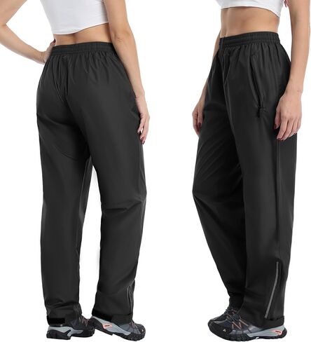 Ourcan Rain Pants Women Waterproof Pants Lightweight Breathable Hiking Cycling Outdoor with Pocket in Kuwait