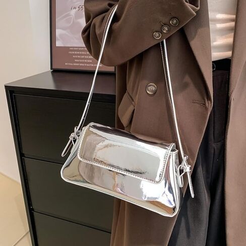 NAARIIAN Women Shoulder Bag 90s Y2k Mirror PU Tote Handbag Satchel Bag Party Clutch Purses Vintage Shoulder Bags in Kuwait