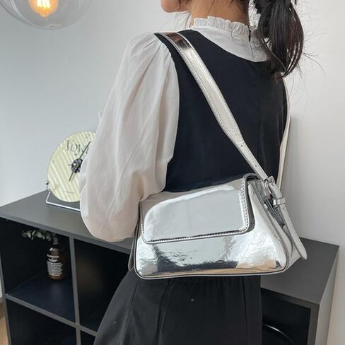 NAARIIAN Women Shoulder Bag 90s Y2k Mirror PU Tote Handbag Satchel Bag Party Clutch Purses Vintage Shoulder Bags in Kuwait