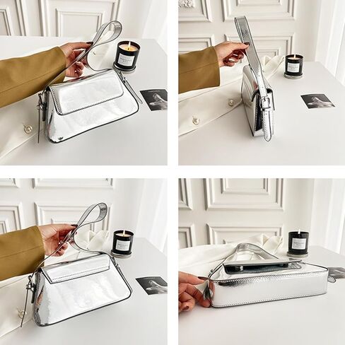 NAARIIAN Women Shoulder Bag 90s Y2k Mirror PU Tote Handbag Satchel Bag Party Clutch Purses Vintage Shoulder Bags in Kuwait