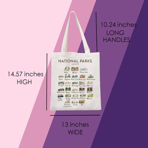MNIGIU National Parks Tote Bag US National Parks Bag Camping Hiking Lover Gift Hiker Gift Camper Gift in Kuwait