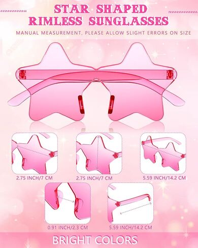 Rimless Star Shape Sunglasses Sun Glasses for Women Men Candy Color Star Glasses Sunglasses Tinted Glasses for Women in Saudi Arabia